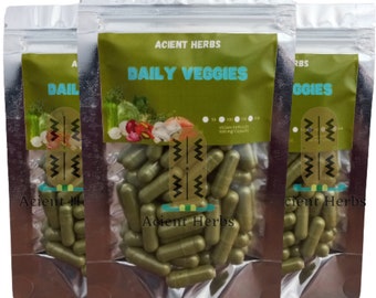 Daily Veggies Capsules 500 mg - Whole Food Supplement With Superfood for Women, Men and Kids