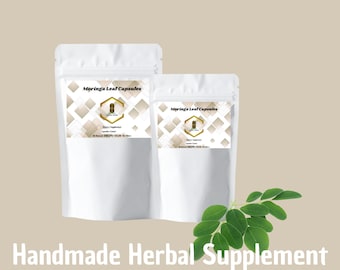 Biologische capsule moringabladextract: pure Moringa oleifera folium 10:1 500 mg veganistische capsules