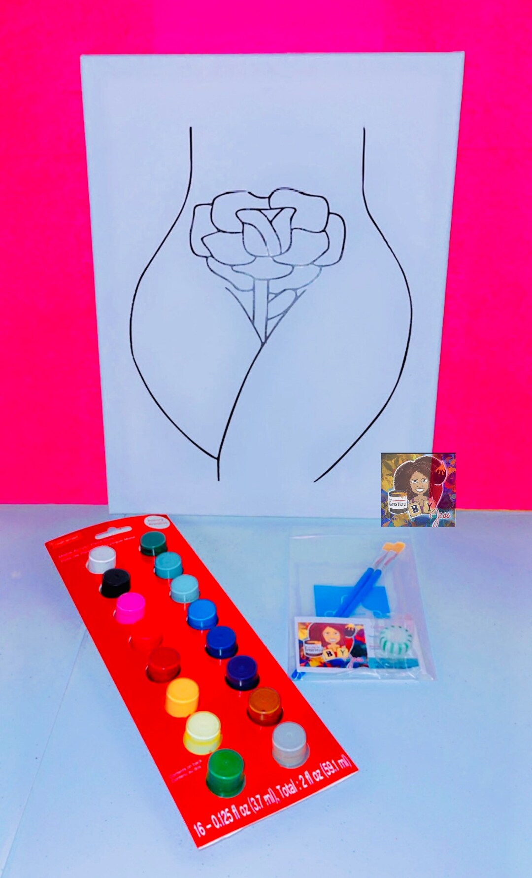 Lotus Flower Bomb DIY Canvas Paint Kits Etsy