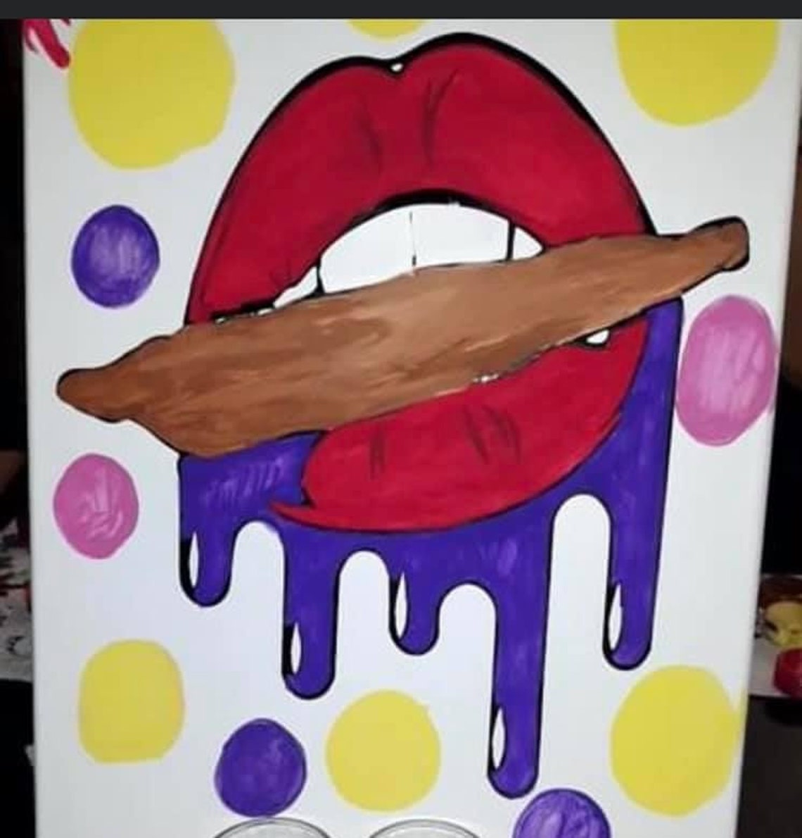 Lips N Bluntz Puff and Paint Canvas Sets Etsy