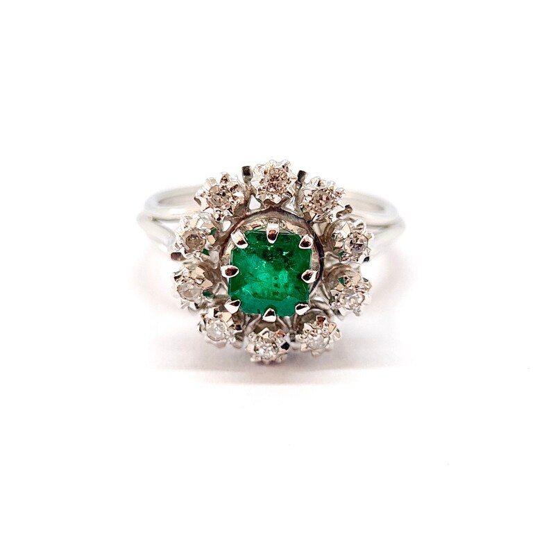 Ring Old White Rapid rise Beauty products Gold 18 Diamonds Emerald Carats