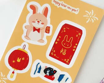 2023 Year of the Rabbit, Lunar New Year Sticker Sheet