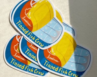 Tinned Fish Sticker, Cute Sticker, Gifts, Sardine Food Sticker, Snack, Vinyl Sticker, Trend