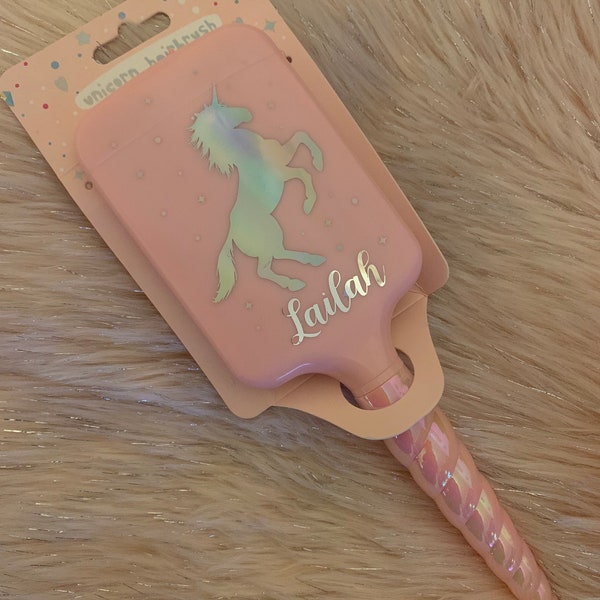 Personalised Pink Fairytale Unicorn Hairbrush