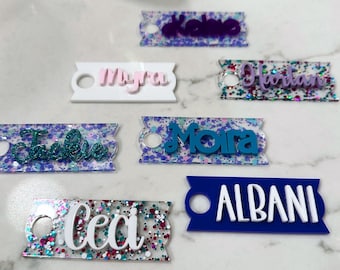 Custom Acrylic Tumbler Topper: Glitter Name Plate for Stanley 20/30oz