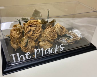 Personalized Wedding Flower Shadow Box: Acrylic Bouquet Keepsake