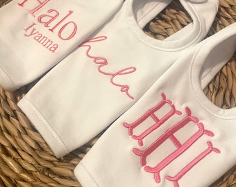 Custom Embroidered Baby Bib, Personalized Newborn Gift