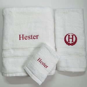 Personalized Bath Towel Set, Monogram Towel Set, Custom Embroidered Towels, Wedding Gift, Housewarming Gift, Couples Gift, Luxury Towel Set bild 3