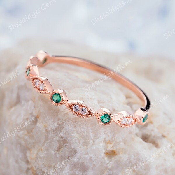 Green Emerald Band Etsy