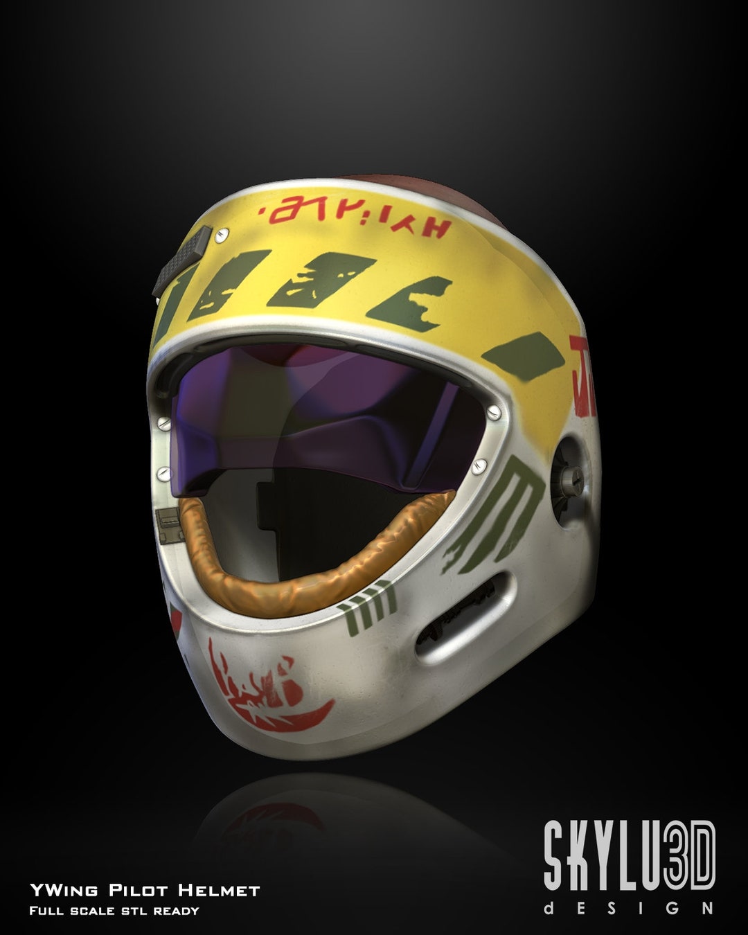 Y Wing Pilot Helmet Themed Star Wars Etsy