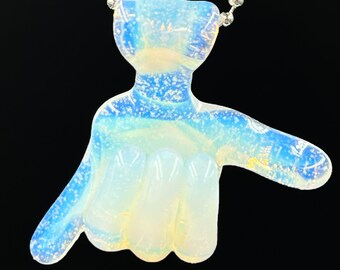 Secret White Hangloose Glass Pendant