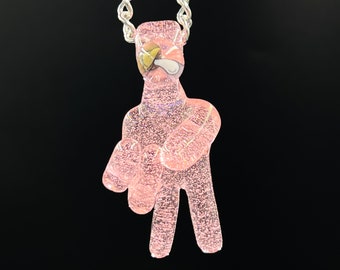 Pink Lolipop Peace Glass Pendant