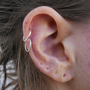 Helix Piercing Silver Earrings | 925 Sterling Silver | Ear curation | hand-made | sold individually