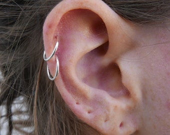 Helix Piercing Silver Earrings | 925 Sterling Silver | Ear curation | hand-made | sold individually