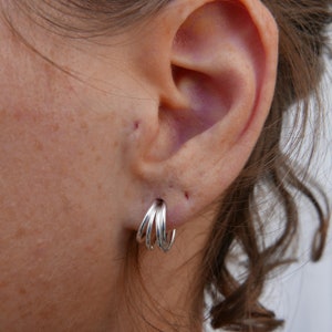 Silver Earrings for stretched ears | Hand-made Ear Hoops | 925 Sterling Silver | 9 mm diameter - 1,2 mm thickness | sold individually