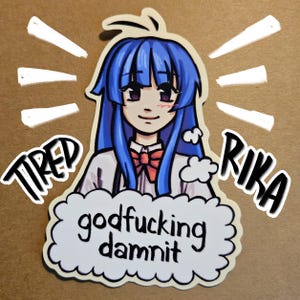 higurashi | tired rika sticker
