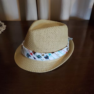Summer Fall Fedora Panama Straw Sun Hat with Arrows Bandana