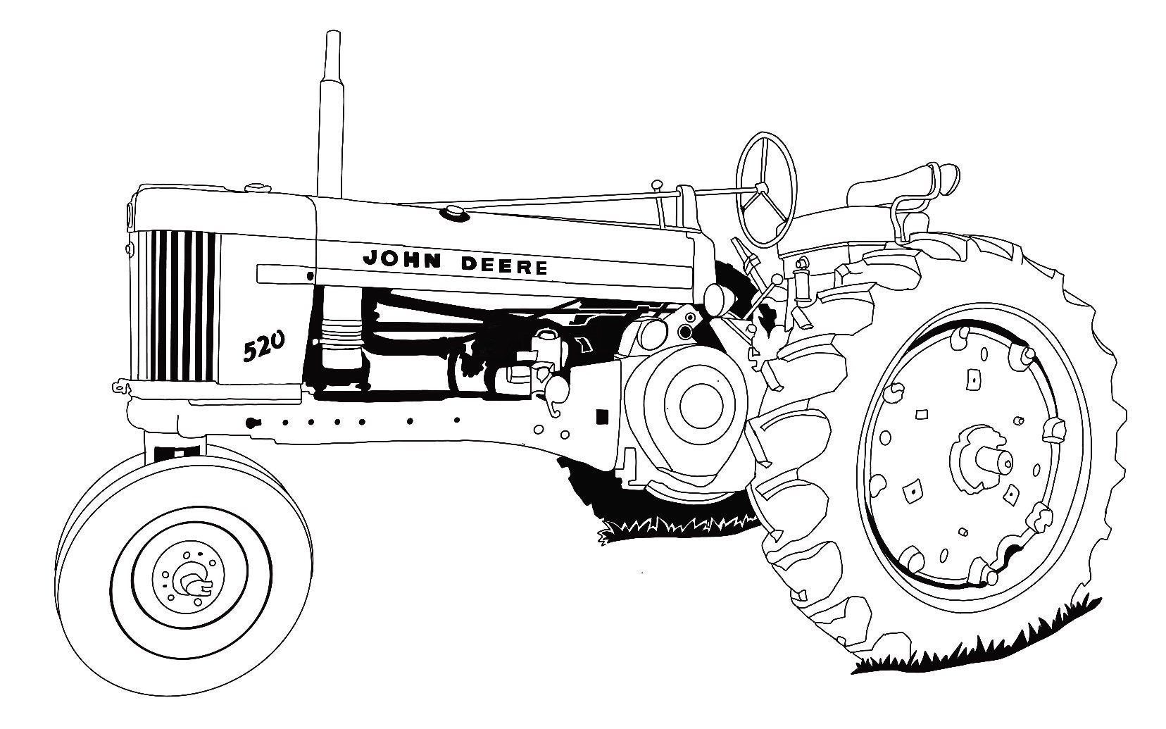 1957 John Deere Tractor Drawing Svg, Eps, Dxf, Svg, Ai Cut