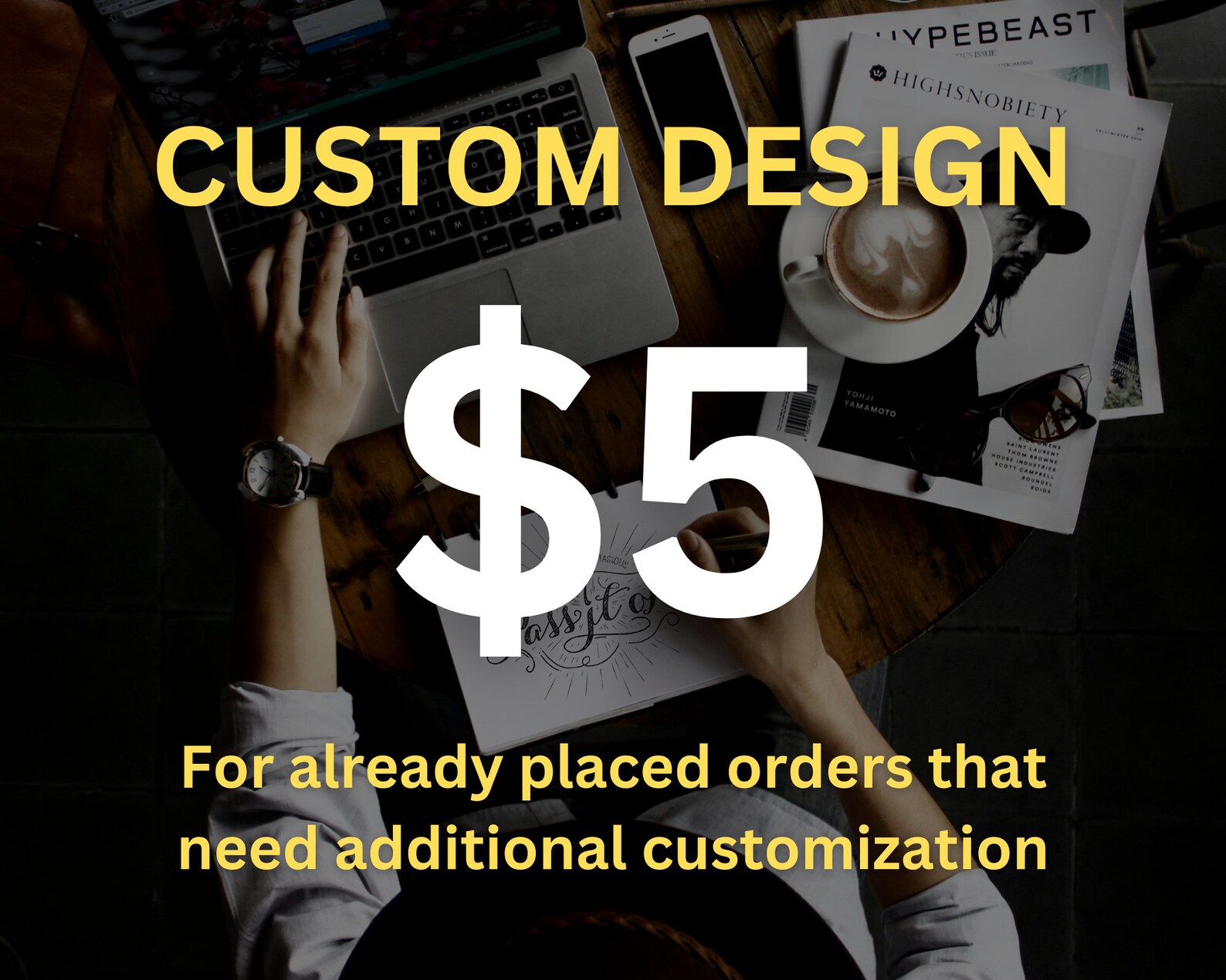 Additional Custom Design Charge - Etsy