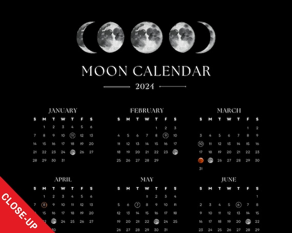 15 PNG Digital Blood Moon Lunar Phases Instant Download 