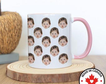 Personalized Photo Pattern Mug | Custom Face Magic Mug, Valentines Gift