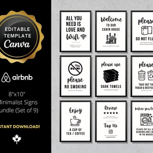 Airbnb Host Printable Bundle VRBO Fillable Editable Canva Template Set ...