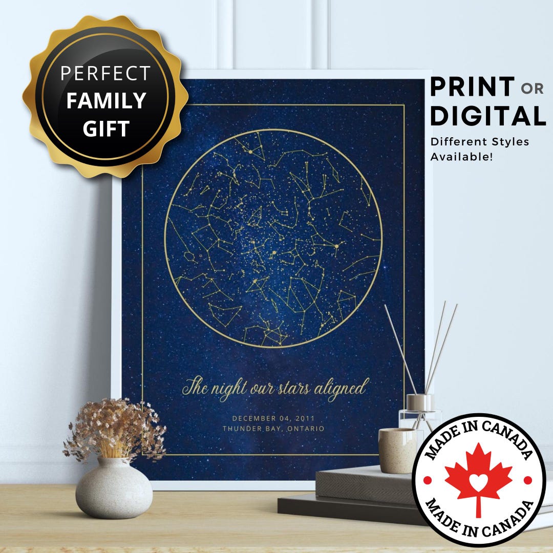 Custom Star Map Print | Personalized Constellation Astrology Art ...