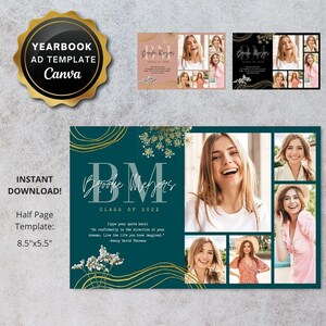 Senior Yearbook Ad Canva Template: Halbe Seite Tribut (Digital)