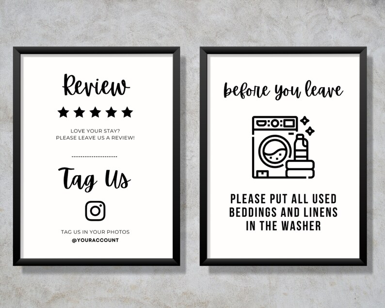 Airbnb Host Printable Bundle VRBO Fillable Editable Canva - Etsy