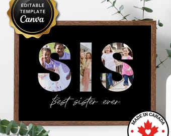 Sister Photo Collage Template: DIY Canva Gift (Digital File)