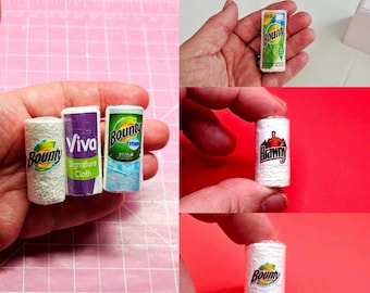 Mini Paper Towel Roll, 1:6 Scale, (5 Styles to choose from)