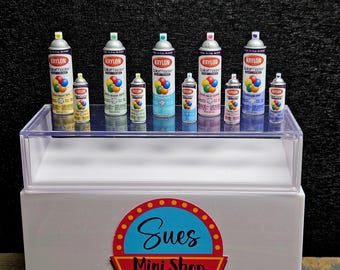 Mini Pastel Spray Paint Set, 1:6 scale, 1/12 scale, Prop