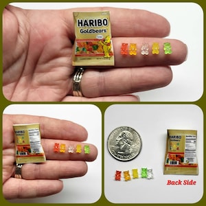 Mini Gummy Bears, Micro Gummy bear jar, Pretend Dollhouse candy