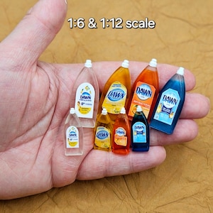 Mini Dish Soap, 1:6 scale dish soap, 1/12 scale soap bottle