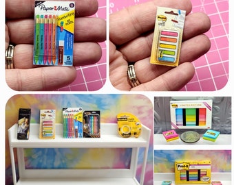 Mini Art Supplies, Mini Office Supplies, School Supplies, Mini Post Its,  Mini Pens, Mini Pencils 