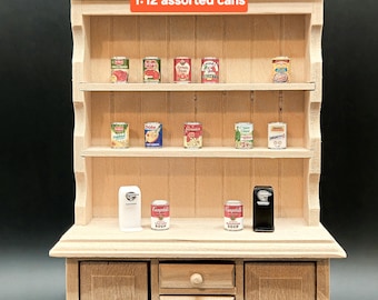 Mini Soup Can, Fruit, Beans, 1:12 scale