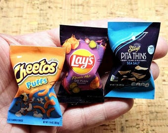Mini Chip Bags, 1:6 scale, 1/12 scale