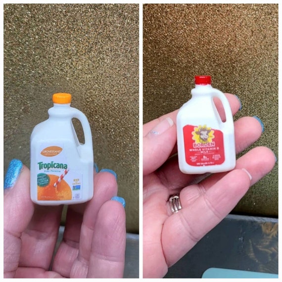 Mini Orange Juice Jug, Mini Milk Jug, Mini Strawberry Milk, Mini