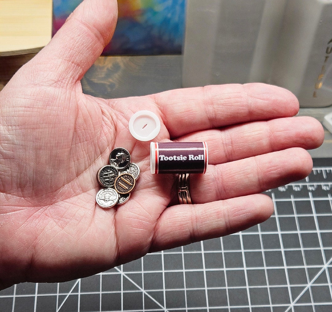 Mini Tootsie Bank, 1 Inch Tall, Mini Coins, Mini Coin Holder - Etsy