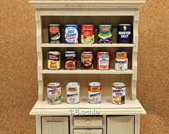 Mini Canned food, (64 to choose from), 1:6 Scale