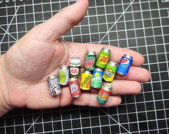 Mini Soda Can, 1:6 scale, (54 Flavors to choose from)