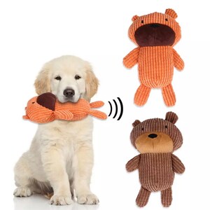 Pawty Dog Toys - Chewy Pawtton - Funny Cute Fashion Dog Toy - Unique Plush Toy with Squeaker for Medium Large Dogs - Dog Gift