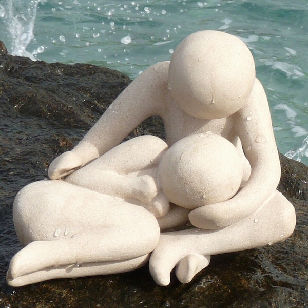 Caring Sculpture: 2 Piece Interactive Marble Sculpture for Self Care, Couples, Health Care/Home/Office Décor, Therapists, Counselors, Gift.