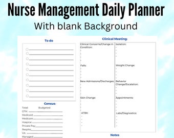 Nurse Management Daily Planner