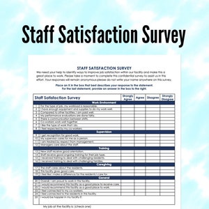 Long Term Care Staff Satisfaction Survey
