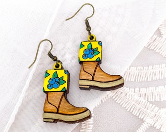 Blueberry Xtra Tuf Earrings, Alaska Earrings, Blueberries, Gifts for Her