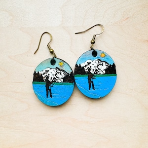 Alaskan Fishing  Wooden earrings, Alaska, Denali, Fishing, Outdoors, Gifts for Her