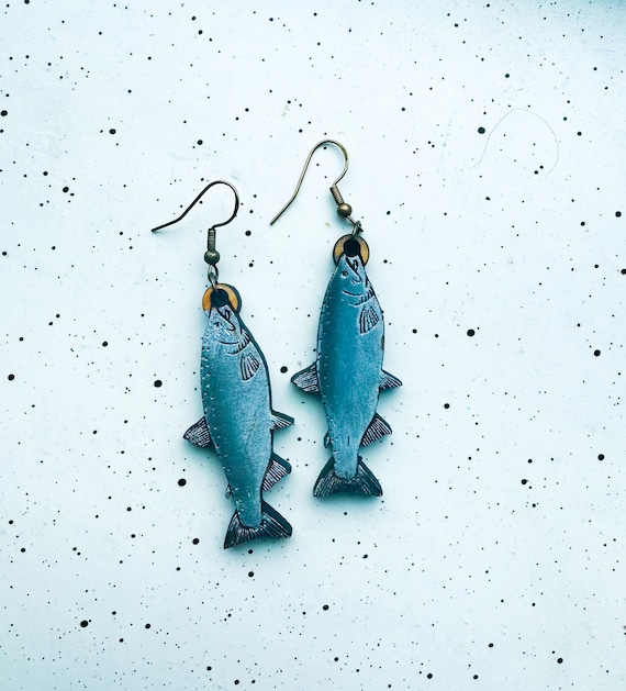 Alaskan Salmon Wooden Earrings, Fishing, Silver Salmon, Fish Earrings, Fishing Lures, Alaska Made, Gifts for Her - Etsy Alaskan Salmon Wooden Earrings, Fishing, Silver Salmon, Fish Earrings, Fishing Lures, Alaska Made, Gifts for Her - Etsy
