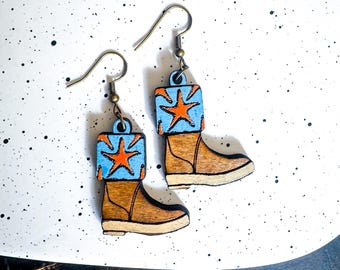 Starfish Xtra tuff Wooden Earrings, Wooden Earrings, Alaska, Gifts for Her