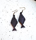 Alaskan Halibut Wooden Earrings, Fishing, Fish Earrings, Fishing Lures, Alaska made, Gifts for her